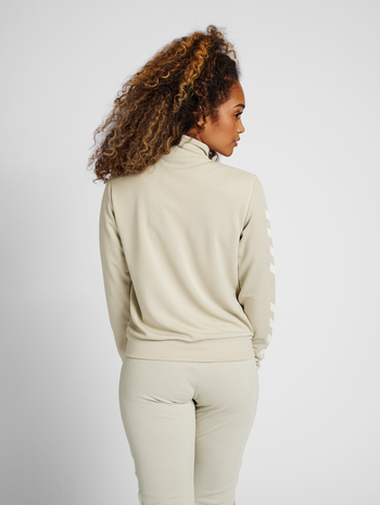 hmlLEGACY POLY WOMAN ZIP JACKET, PUMICE STONE, model