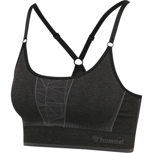 hmlMT ENERGY SEAMLESS SPORTS TOP, BLACK/ASPHALT MELANGE hmlMT ENERGY SEAMLESS SPORTS TOP, BLACK/ASPHALT MELANGE, packshot