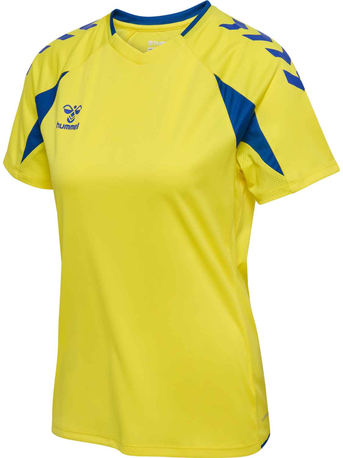 hmlCORE 2.0 JERSEY S/S WOMAN, BLAZING YELLOW/TRUE BLUE, packshot