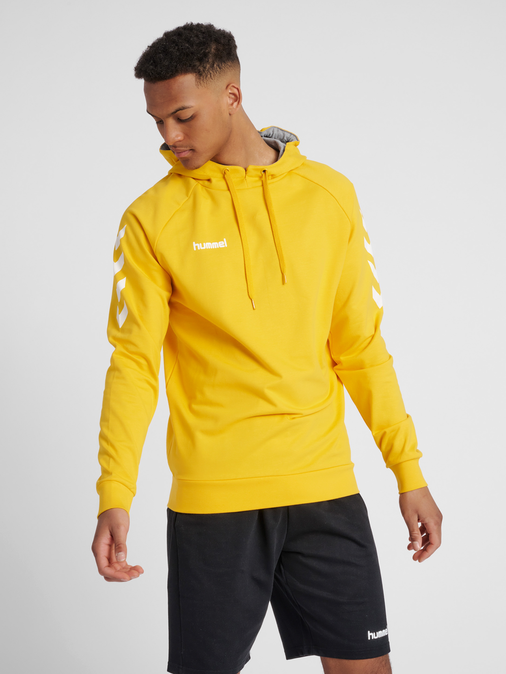 Yellow cotton hoodie hot sale