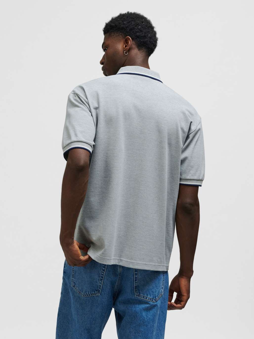 hummel LOOSE POLO SHIRT S S BEE GREY MELANGE hummel