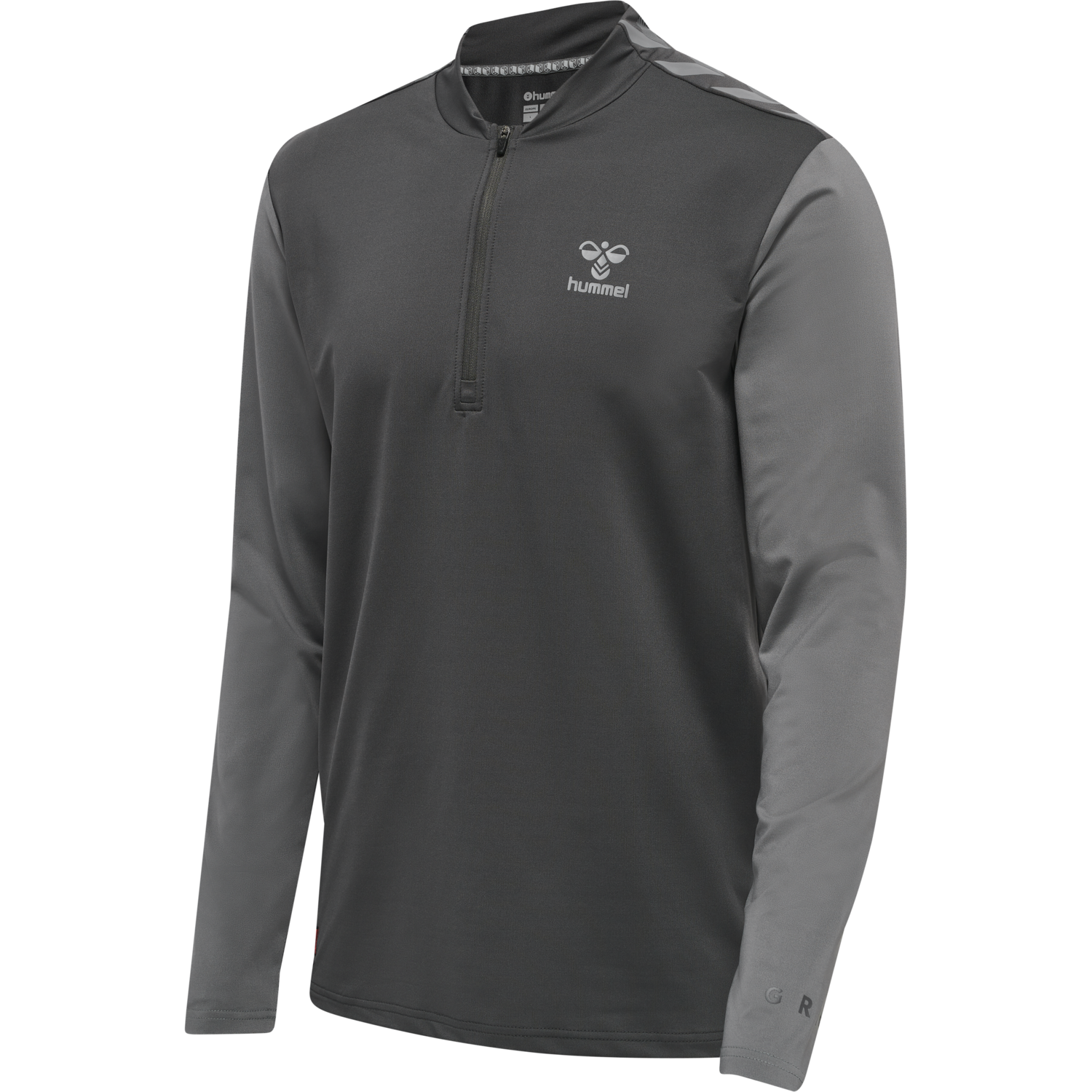 hmlPRO GRID HALF ZIP TRAINING L/S, FORGED IRON/QUIET SHADE, packshot