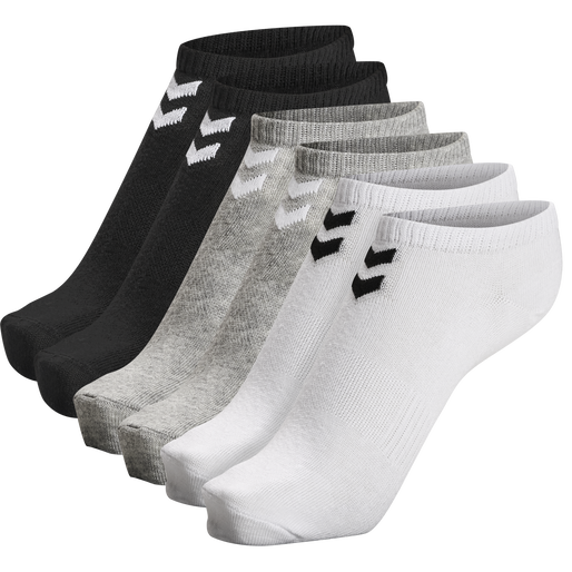 NEW - Hummel Three Pack Sports Crew Socks White & Black - Sizes 10-12-14