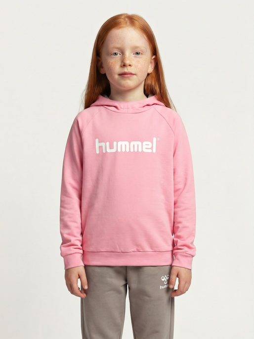 HMLGO KIDS COTTON LOGO HOODIE, COTTON CANDY, model