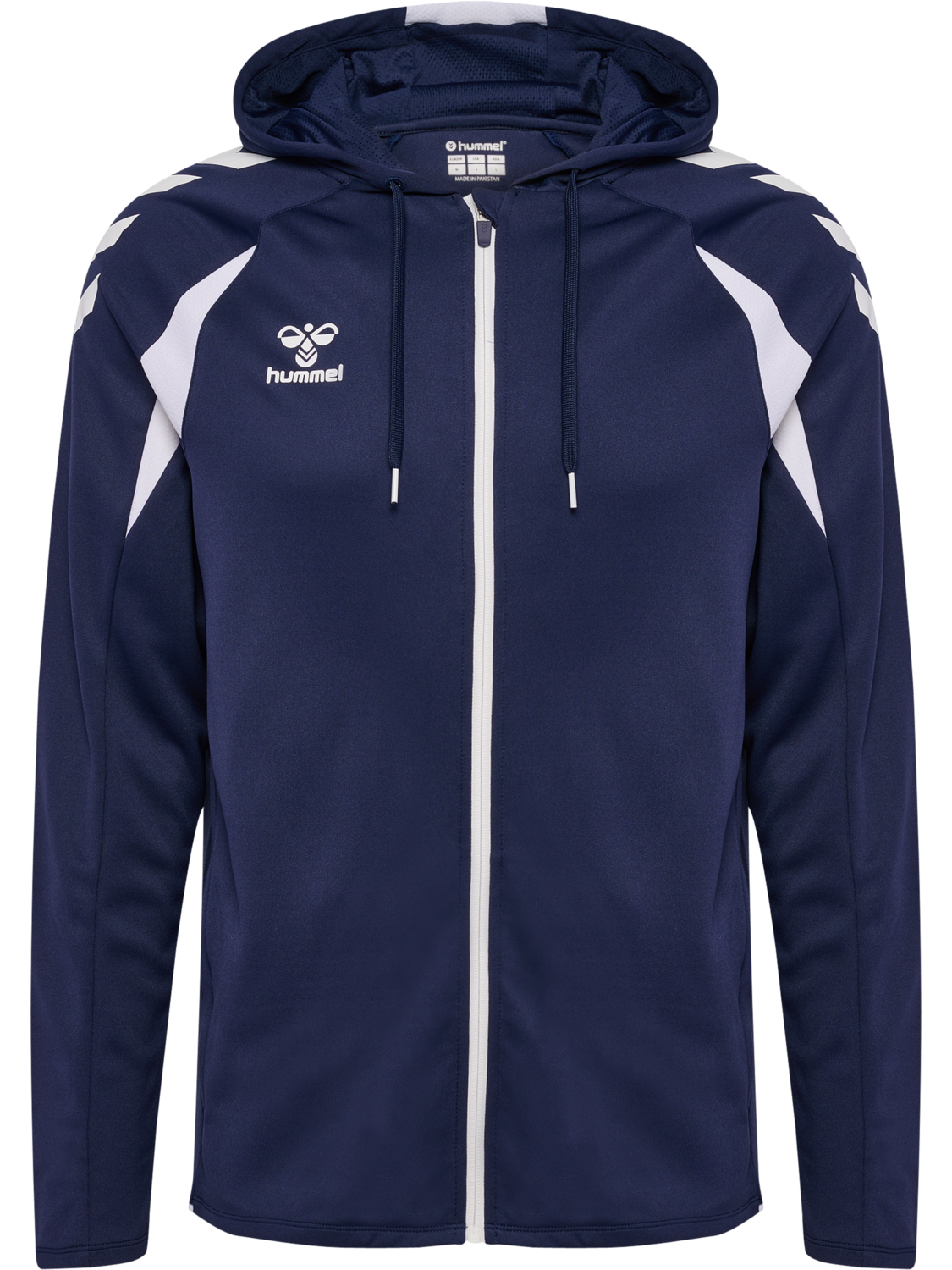 hmlCORE 2.0 ZIP HOODIE, MARINE/WHITE, packshot