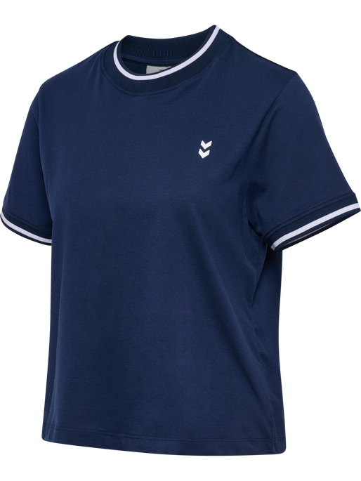 hmlPULSE RETRO W T-SHIRT S/S, DRESS BLUES, packshot