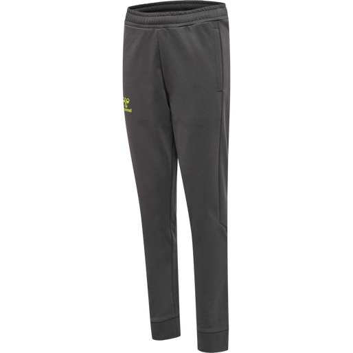 hmlOFFGRID COTTON PANTS KIDS, FORGED IRON/DARK CITRON, packshot