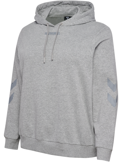 hmlLEGACY WOMAN HOODIE PLUS, GREY MELANGE, packshot