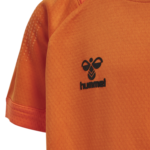 hmlLEAD S/S POLY JERSEY KIDS, ORANGE TIGER, packshot