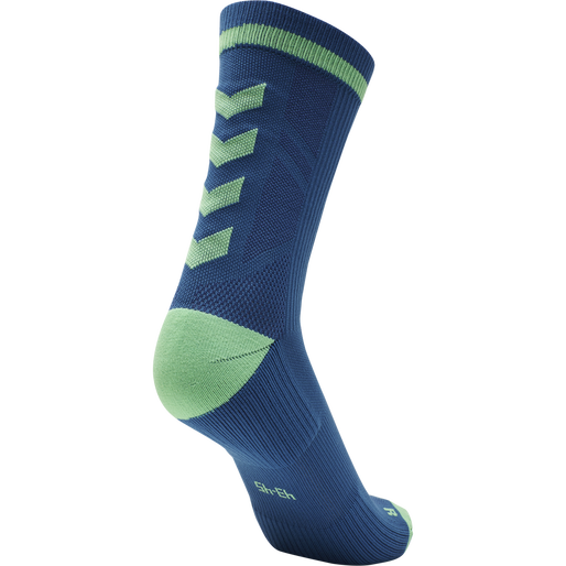 ELITE INDOOR SOCK LOW PA, GREEN ASH/BLUE CORAL, packshot