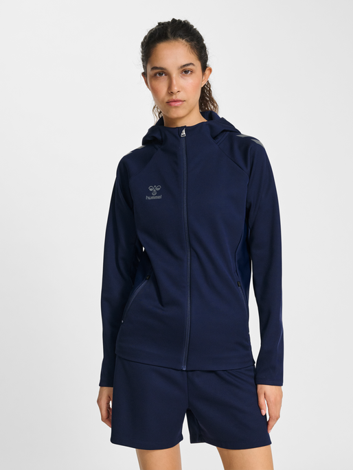 hmlCIMA 2.0 ZIP HOODIE WOMAN, MARINE, model