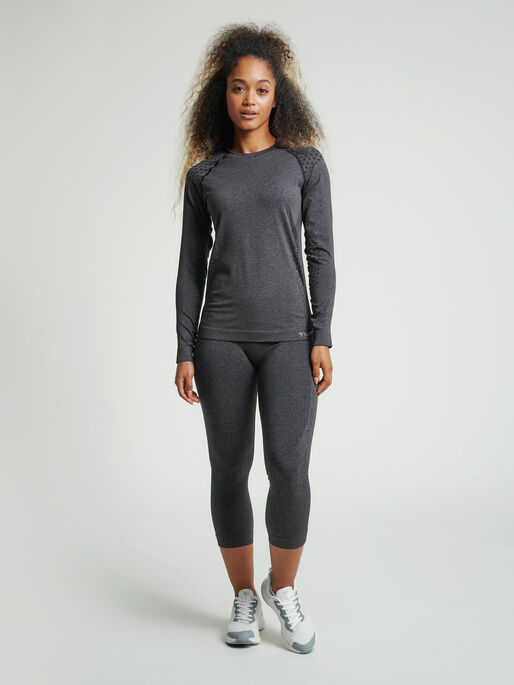 hummel CI SEAMLESS 3/4 TIGHTS - BLACK MELANGE