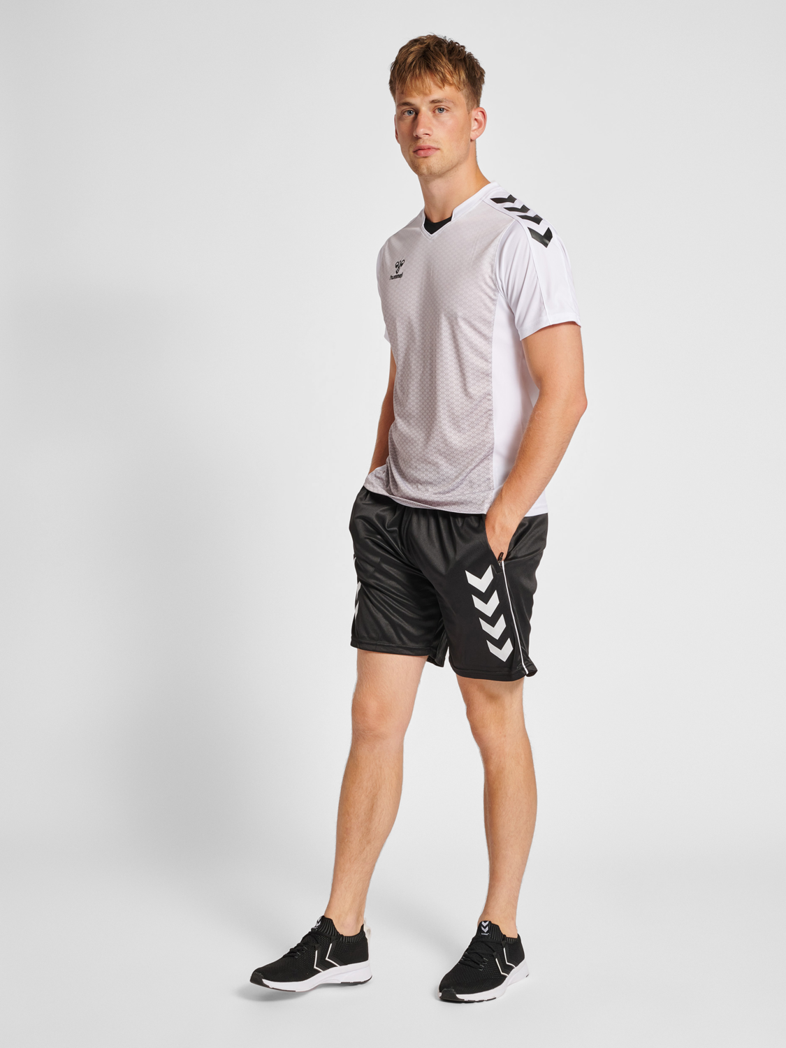 Details about   Hummel Football Soccer Lead Mens Sports Training Shorts White Grey 