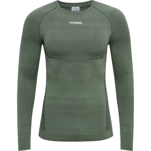 hmlTE MIKE SEAMLESS T-SHIRT L/S, LAUREL WREATH/LILY PAD MELANGE, packshot