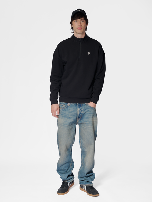 hmlLOOSE HALF ZIP  BEE, BLACK, model