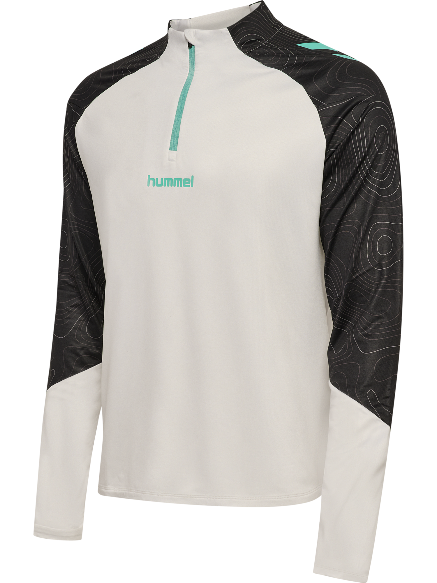 hmlBLAZE 2.0 TRAINING HALF ZIP, VAPOROUS GRAY/POOL BLUE, packshot