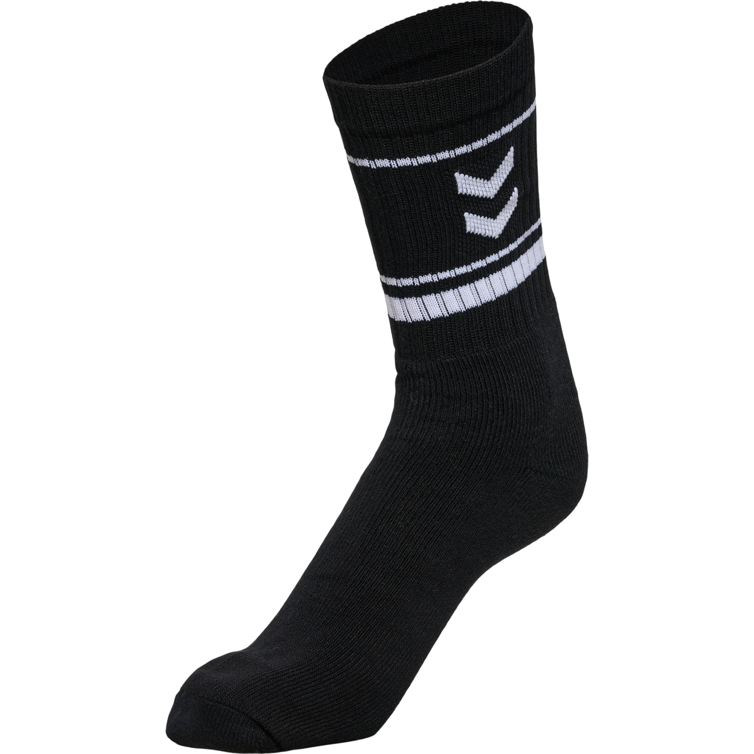 hmlSTRIPE CREW 3-PACK SOCKS, BLACK, packshot