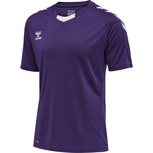 hmlCORE XK POLY JERSEY S/S, ACAI/WHITE, packshot