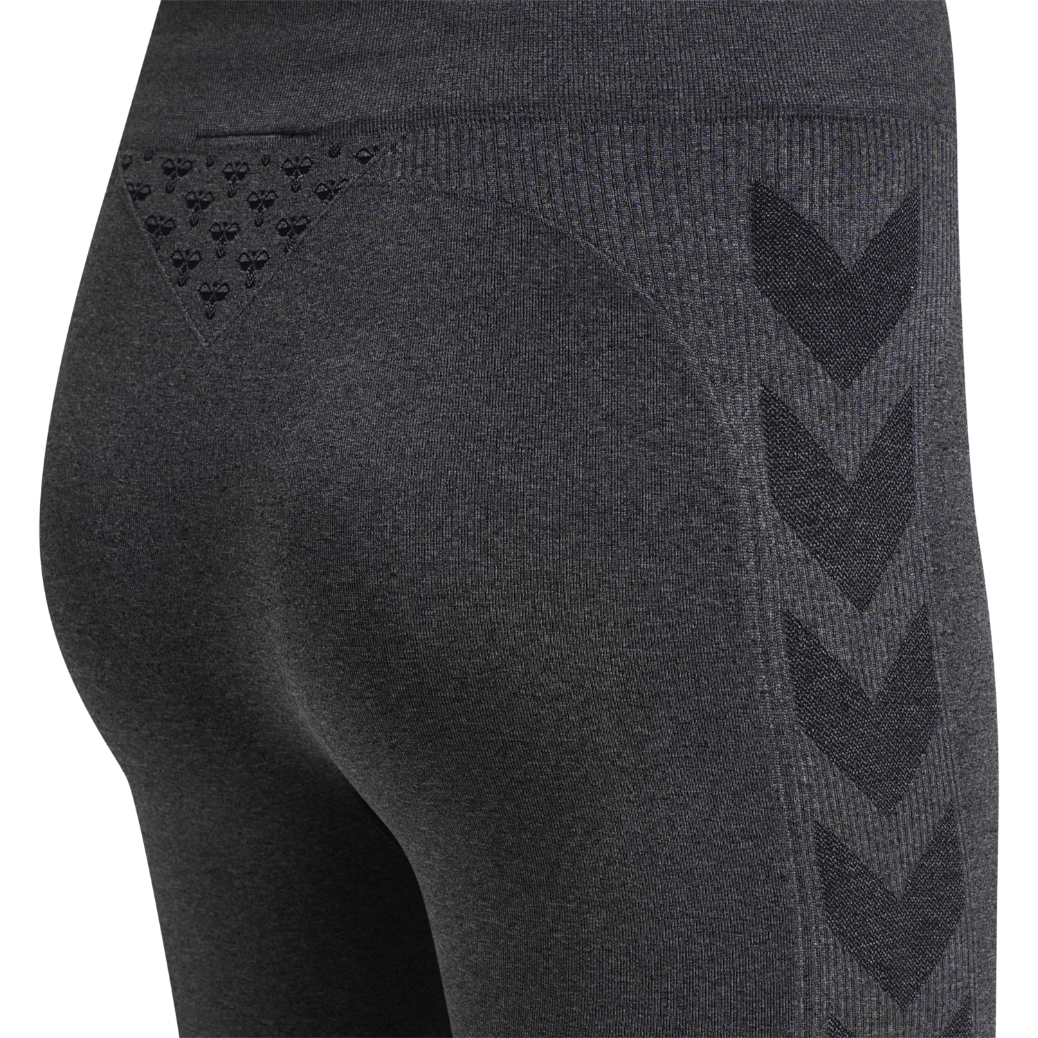 hmlCI SEAMLESS MID WAIST TIGHTS, BLACK MELANGE, packshot