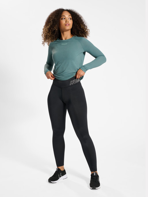 hummel TE APEX MID WAIST 7/8 TIGHTS - BLACK