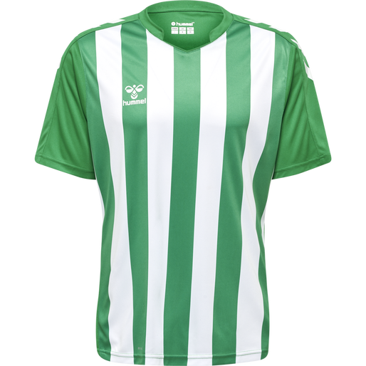 hmlCORE XK STRIPED JERSEY S/S, JELLY BEAN/WHITE hmlCORE XK STRIPED JERSEY S/S, JELLY BEAN/WHITE, packshot