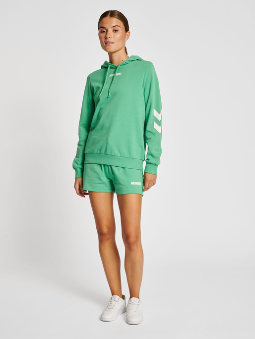 hmlLEGACY WOMAN HOODIE, GREEN SPRUCE, model