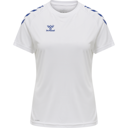 hmlCORE XK CORE POLY TEE  S/S WOMAN, WHITE/TRUE BLUE, packshot