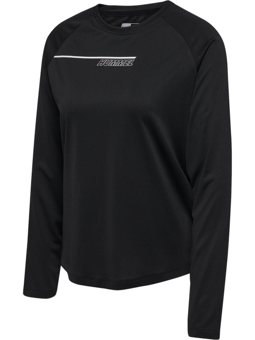 hmlCOURT LIGHT WEIGHT T-SHIRT L/S W, BLACK, packshot