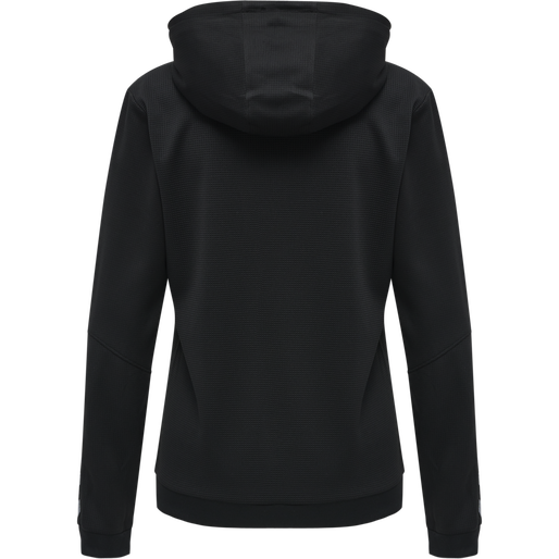 hmlAUTHENTIC POLY HOODIE WOMAN, BLACK/WHITE, packshot