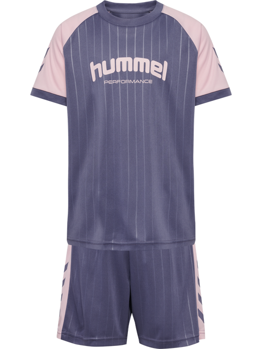 hmlJR GOAL STRIPE SET, HERON hmlJR GOAL STRIPE SET, HERON, packshot
