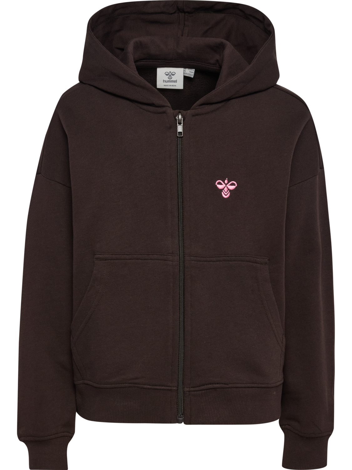 hmlJR JUMP BOXY ZIP CARDIGAN, CHOCOLATE TORTE, packshot