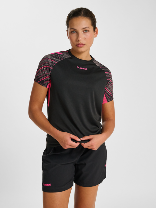 hmlBLAZE PRO TRAINING JERSEY S/S WO, BLACK/PINK, model