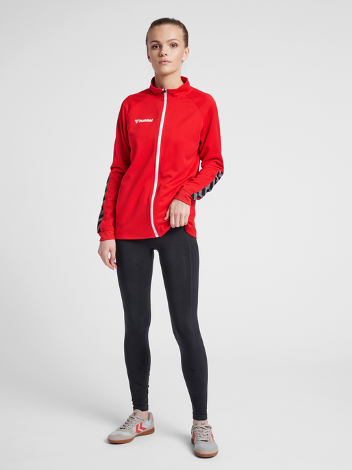 hmlAUTHENTIC WOMEN POLY ZIP JACKET, TRUE RED, model