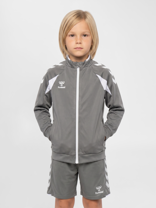 hmlCORE 2.0 TRACK ZIP JACKET KIDS, STEEL GRAY/WHITE, model