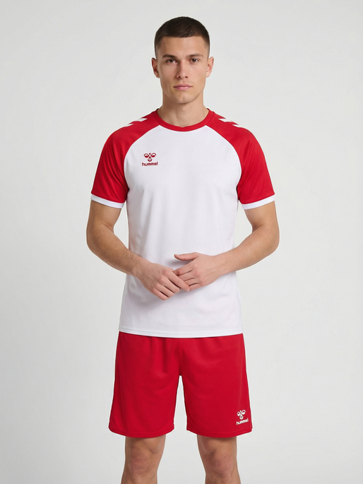 hmlMATCH LEAGUE JERSEY S/S, WHITE/TRUE RED, model