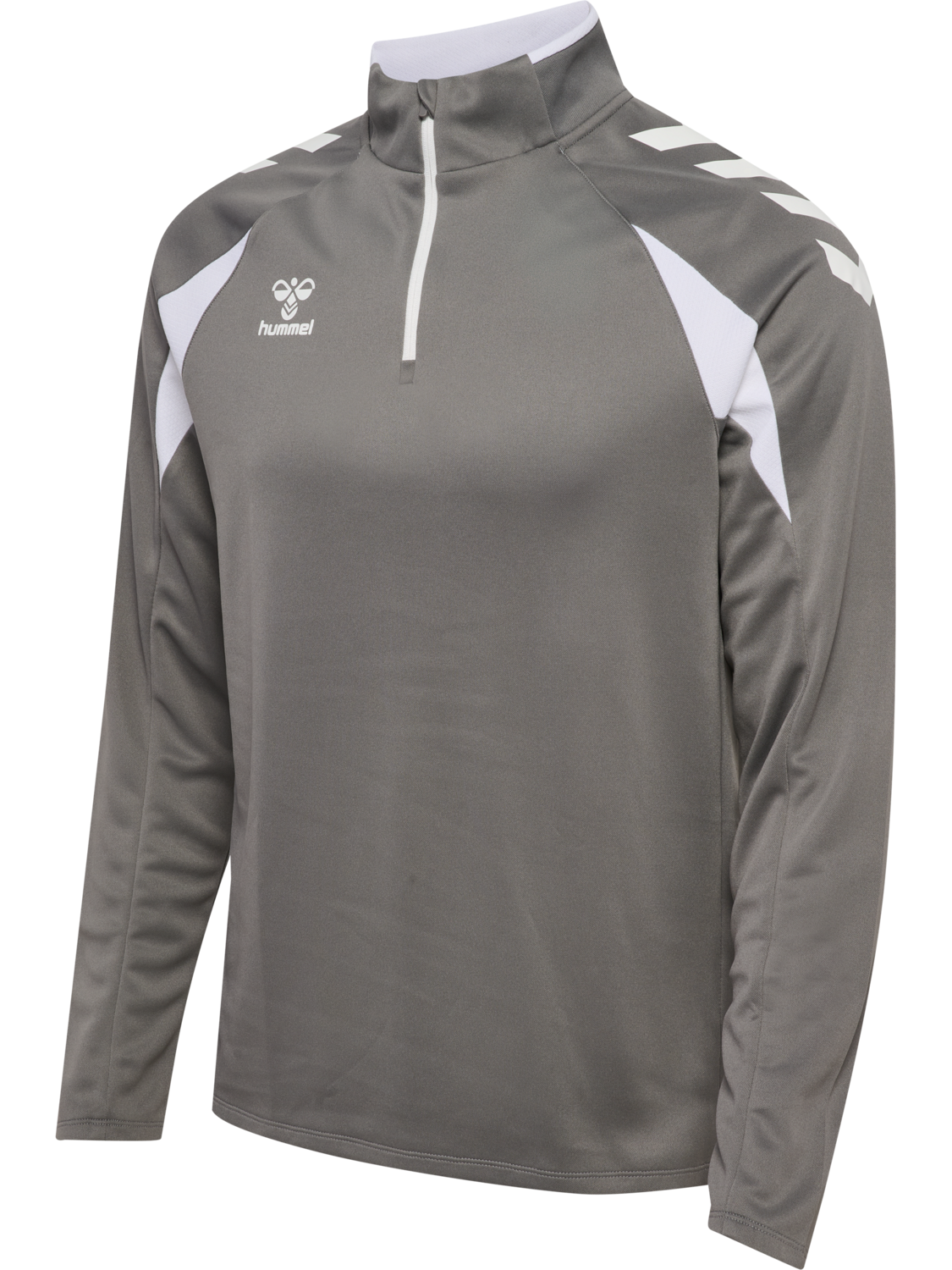 hmlCORE 2.0 HALF ZIP, STEEL GRAY/WHITE, packshot