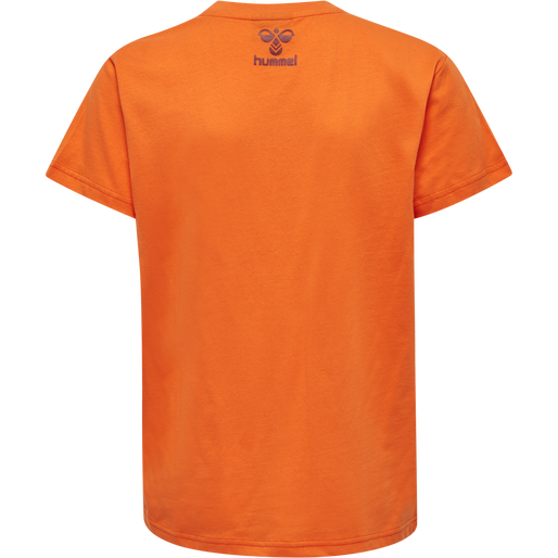 hmlOFFGRID COTTON JERSEY S/S KIDS, NASTURTIUM/RHUBARB, packshot
