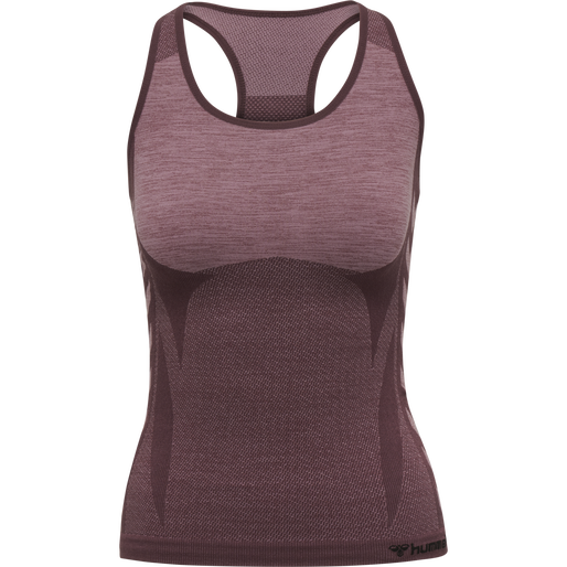 hmlCLEA SEAMLESS TOP, FUDGE/WOODROSE MELANGE, packshot