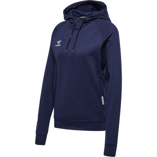 hmlMOVE GRID COTTON HOODIE WOMAN, MARINE, packshot