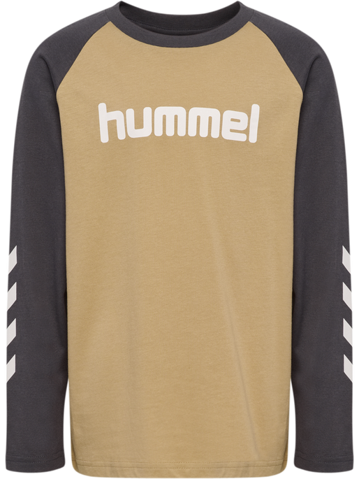 hmlJR LOGO T-SHIRT L/S, CORNSTALK hmlJR LOGO T-SHIRT L/S, CORNSTALK, packshot