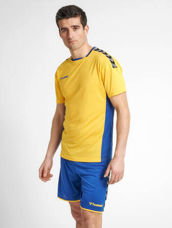 hmlAUTHENTIC POLY JERSEY S/S, SPORTS YELLOW, model