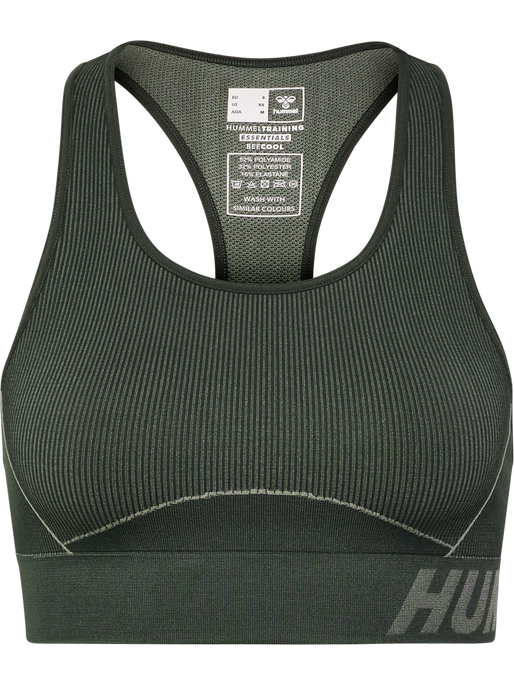 hmlTE CHRISTEL SEAMLESS SPORTS TOP, CLIMBING IVY/SEAGRASS MELANGE, packshot