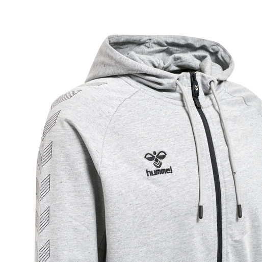 hummel MOVE GRID COTTON ZIP HOODIE GREY MELANGE hummel