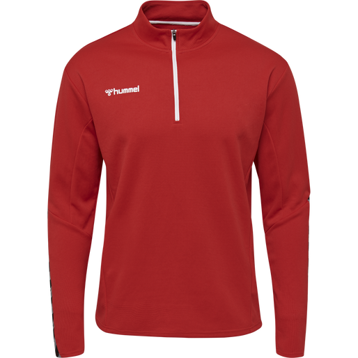 hmlAUTHENTIC HALF ZIP SWEATSHIRT, TRUE RED, packshot