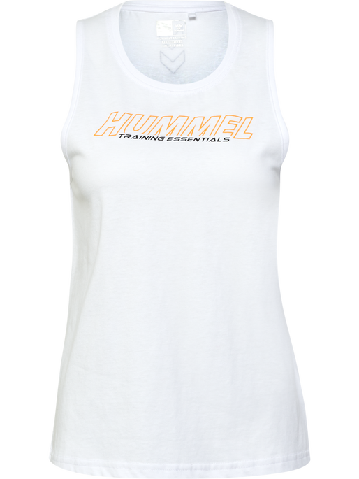 hmlTE CONFIDENT COTTON TANKTOP, WHITE, packshot