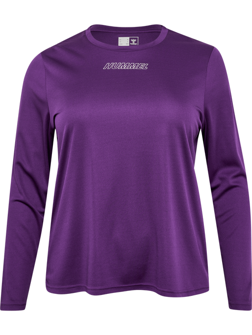 hmlTE CURVY T-SHIRT L/S PLUS, IMPERIAL PURPLE, packshot