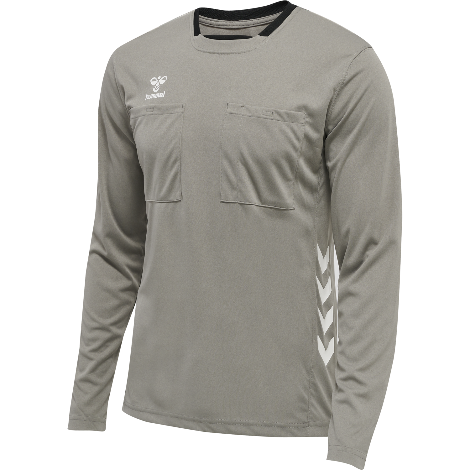 hmlREFEREE CHEVRON JERSEY L/S, STEEPLE GRAY, packshot