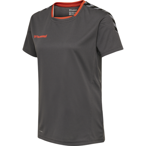 hmlAUTHENTIC POLY JERSEY WOMAN S/S, ASPHALT, packshot