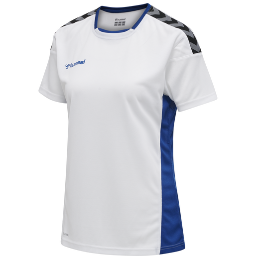 hmlAUTHENTIC POLY JERSEY WOMAN S/S, WHITE/TRUE BLUE, packshot