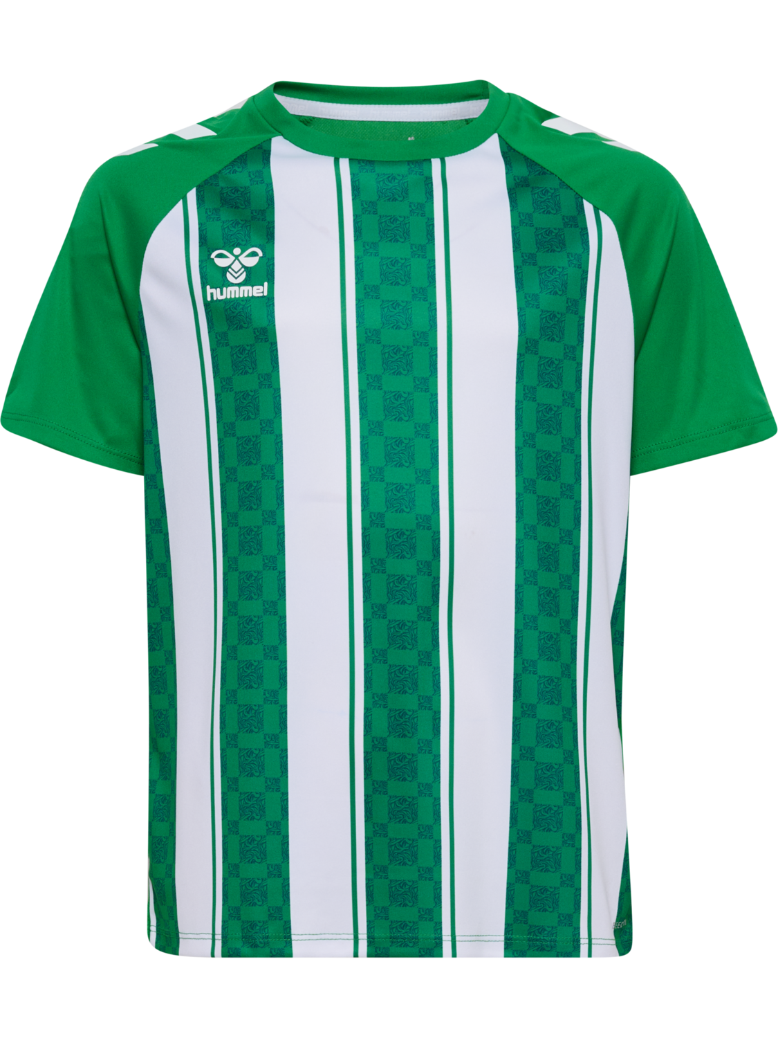 hmlMATCH STRIPED JERSEY S/S KIDS, JELLY BEAN/WHITE, packshot